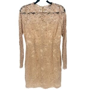 Forever 21 Lace‎ Dress Cocktail  Wedding Graduation Beige Coquette Bows Large